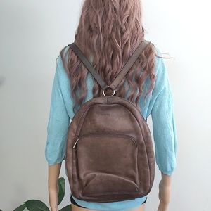 Roots Dark Brown Leather Backpack